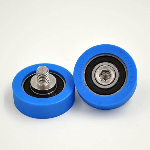 Flat Shaped Urethane Coated Bearing rollers with Screw