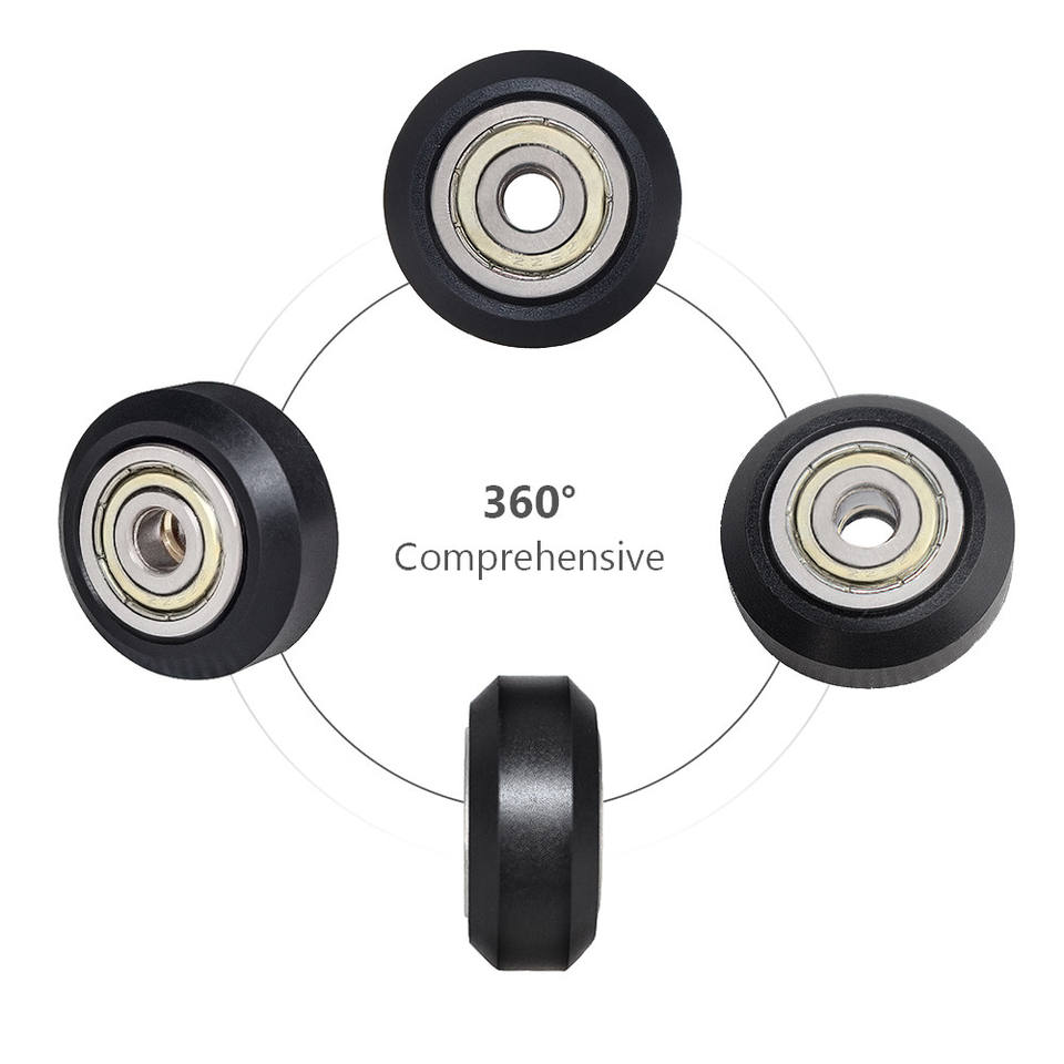 Wear Resistant POM Coated 3D Printer Deep Groove Ball Bearings V-Type Pulley Wheels