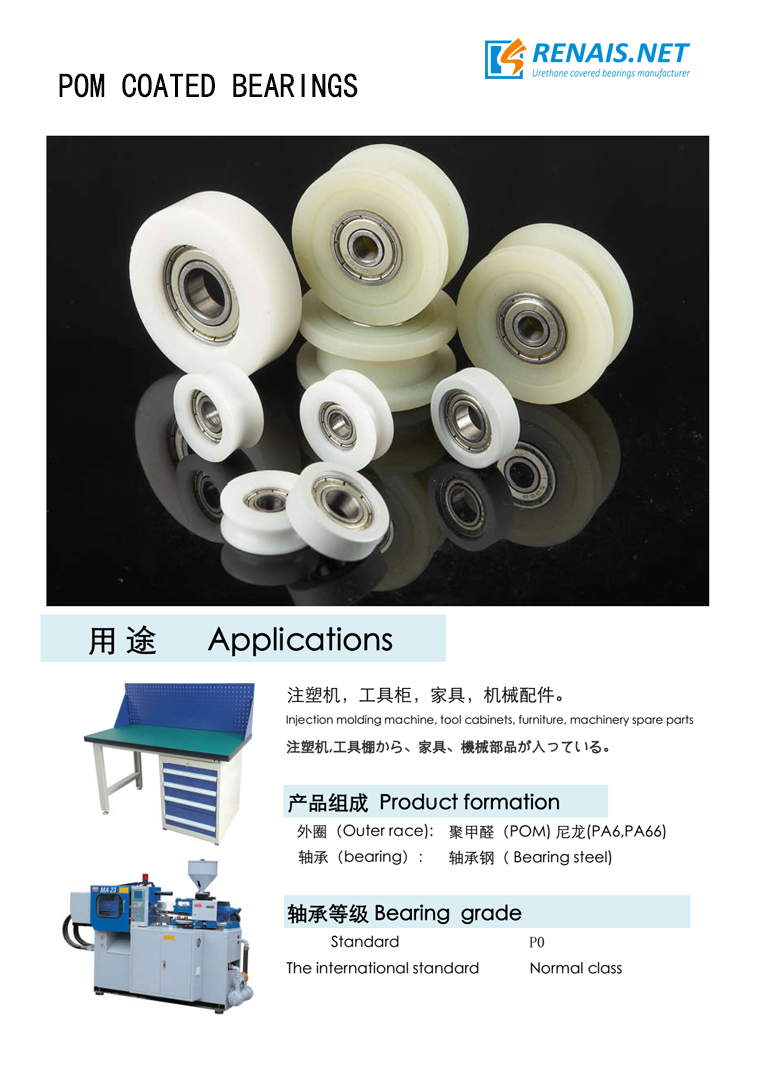 U grooved POM Injected Bearing rollers